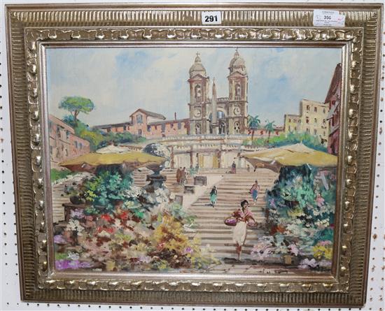 1950s/60s oil, The Spanish Steps